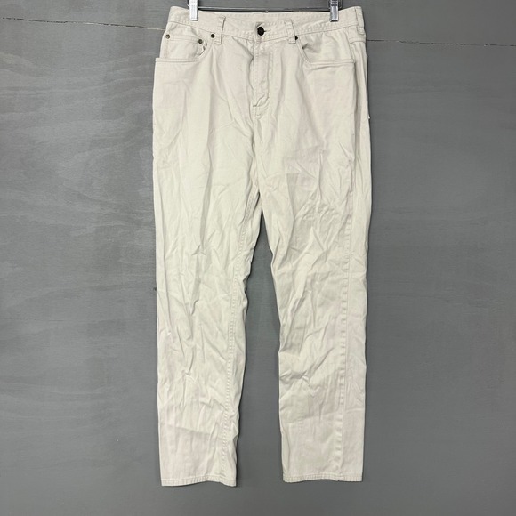 GenTeal Mens 5-Pocket Twill Pants Stone Off-White W32 L30 Straight Leg Casual - Picture 3 of 6